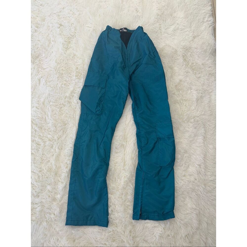 VARENNE size XS teal blue v cut cargo pants slush indigo color
